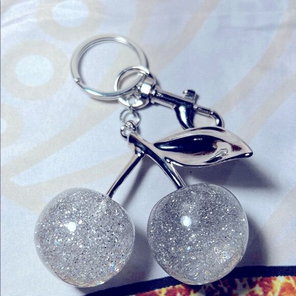 Silver Cherry Keychain - Picture 2 of 4